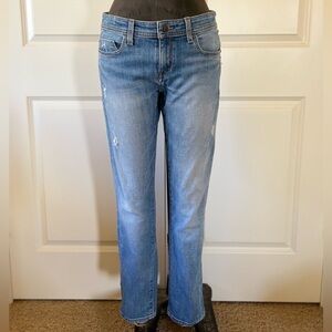 Pilcro Anthropologie Straight Leg Jeans Size 27 Light Wash Distressed
